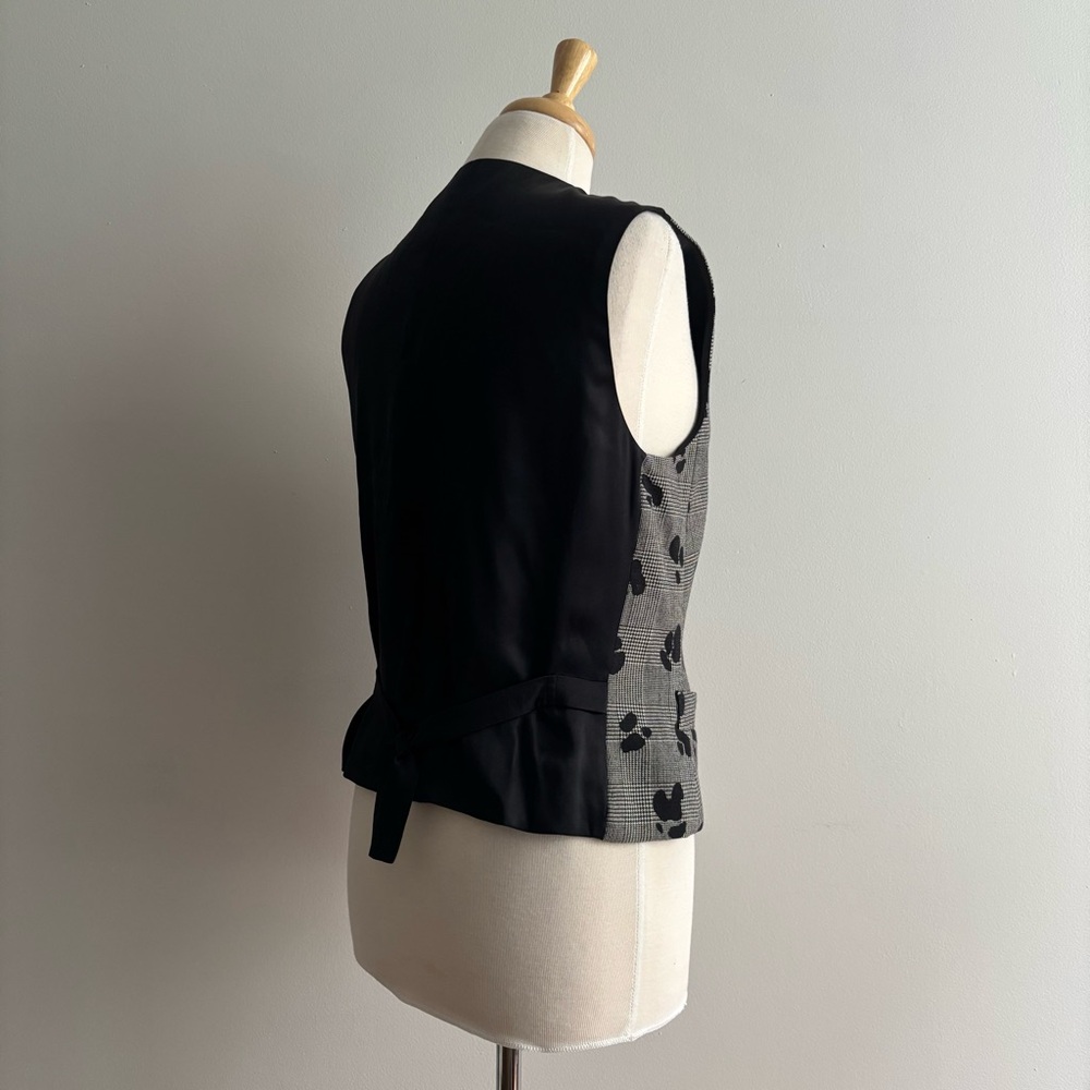 Vintage 90s ESCADA Silk and Wool Houndstooth Check Vest Waistcoat 38 - Picture 5 of 11